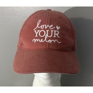 PREOWNED Love Your Melon Baseball Cap Embroidered Adj. Hat Orange Red Color EUC
